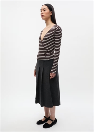 Enally ls v-n stripe bluse 7262 Moonstruck/Chocolate Envii 